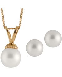 Splendid - 14k 7-7.5mm Akoya Pearl Necklace & Earrings Set - Lyst