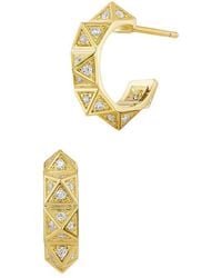 Savvy Cie - Cz Huggie Earrings - Lyst