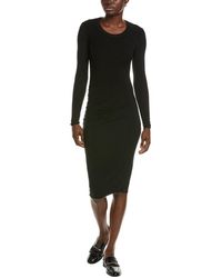 James Perse - Stretch Ruched Double Layer Midi Dress - Lyst