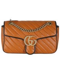 Gucci - Brown Matelasse Leather Small Torchon GG Marmont Shoulder Bag (authentic Pre-loved) - Lyst
