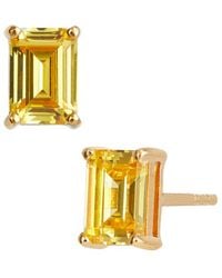 Savvy Cie - 18k Over Silver Citrine November Birthstone Earrings - Lyst