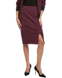 St. John - Herringbone Tweed Knit Skirt - Lyst