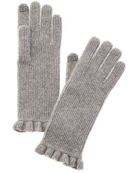 Hannah Rose - Evie Ruffle Edge Ribbed Cashmere Gloves - Lyst