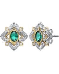 Rachel Glauber - Two-tone Plated Cz Studs - Lyst