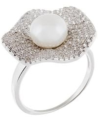 Splendid - Silver 7-8mm Freshwater Pearl & Cz Ring - Lyst