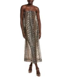 Ganni - Sheer Voile Maxi Strap Dress - Lyst