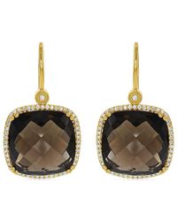 Diana M. Jewels - Fine Jewelry 14k 27.06 Ct. Tw. Diamond & Smokey Topaz Halo Earrings - Lyst