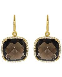 Diana M. Jewels - Fine Jewelry 14k 27.06 Ct. Tw. Diamond & Smokey Topaz Halo Earrings - Lyst