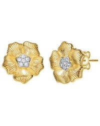 Rachel Glauber - Two-tone Plated Cz Studs - Lyst