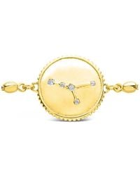 Sterling Forever - 14k Over Silver Cz Cancer Disc Bolo Bracelet - Lyst