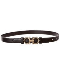 Ferragamo - Gancini Sized Leather Belt - Lyst