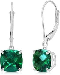 MaxColor - 10k 3.20 Ct. Tw. Lab-grown Emerald Earrings - Lyst