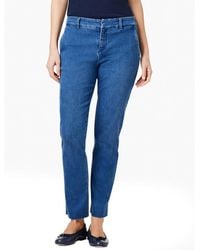 NIC+ZOE - Straight Leg Ankle Denim Trouser - Lyst
