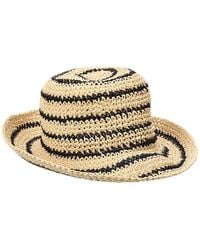 Bruno Magli - Striped Crochet Straw Bucket Hat - Lyst