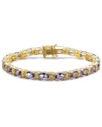 Genevive Jewelry - 14k Over Silver Cz Tennis Bracelet - Lyst