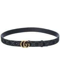 Gucci - Gg Marmont Denim Belt - Lyst