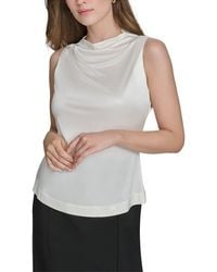 Halston - Sleeveless Mock Neck Jersey Top - Lyst
