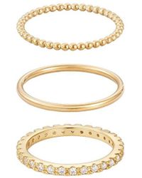 Adornia - 14k Plated Cz 3-band Eternity Band Set - Lyst