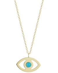 Ember Fine Jewelry - 14k Turquoise Evil Eye Necklace - Lyst