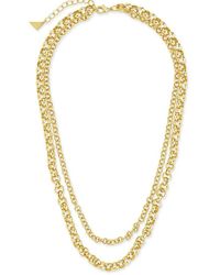 Sterling Forever - 14k Plated Bold Layered Rolo Chain Necklace - Lyst