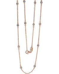 Suzy Levian - 14k Rose Gold 1.00 Ct. Tw. Diamond Station Necklace - Lyst