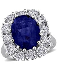 Rina Limor - 14K 11.61 Ct. Tw. Diamond & Sapphire Halo Ring - Lyst