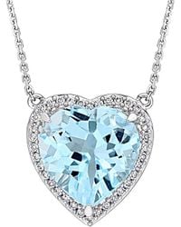 Rina Limor - 14k 7.03 Ct. Tw. Diamond & Sky Blue Topaz Pendant Necklace - Lyst