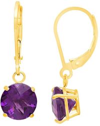 MaxColor - 10k 1.50 Ct. Tw. Amethyst Dangle Earrings - Lyst