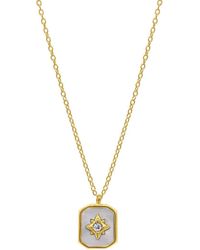 Adornia - 14k Plated Pearl Star Pendant Necklace - Lyst