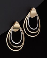 Italian Gold - 14k Two-tone Triple Graduated Oval Drop Earrings - Lyst