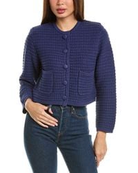 Hannah Rose - Chunky Textured Button Cashmere-Blend Cardigan - Lyst