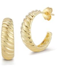 Chloe and Madison - 14k Over Silver Twist Hoops - Lyst