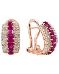 Effy Fine Jewelry - 14K Rose 1.80 Ct. Tw. Diamond & Ruby Earrings - Lyst
