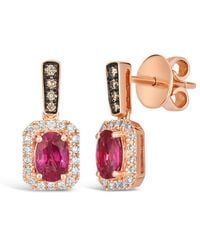 Le Vian - Le Vian 14k Rose Gold 1.15 Ct. Tw. Diamond & Ruby Drop Earrings - Lyst