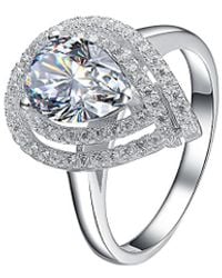 Genevive Jewelry - Silver Cz Ring - Lyst