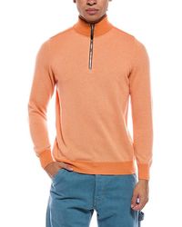 N.Peal Cashmere - Carnaby Birdseye 1/2-Zip 100% Cashmere Mock Neck Sweater - Lyst