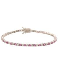 Suzy Levian - 0.02 Ct. Tw. Diamond & Sapphire Tennis Bracelet - Lyst