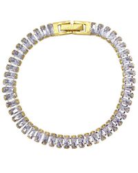 Adornia - 14k Plated Crystal Tennis Bracelet - Lyst