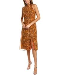 Julia Jordan - Ruffle Neck Floral Midi Dress - Lyst