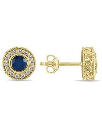 Gem Spark - 14k 0.76 Ct. Tw. Diamond & Sapphire Earrings - Lyst