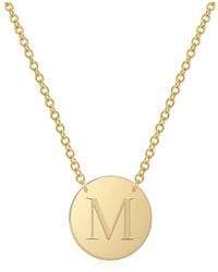 Jane Basch - Designs 14k Initial Disc Necklace (a-z) - Lyst