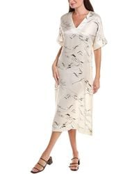 Officine Generale - Officine Generale Kira Silk Midi Dress - Lyst