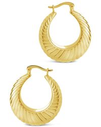 Sterling Forever - 14k Plated Maria Textured Bubble Hoops - Lyst