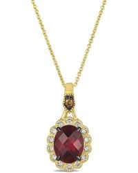 Le Vian - Le Vian 14K 2.40 Ct. Tw. Diamond & Garnet Pendant Necklace - Lyst