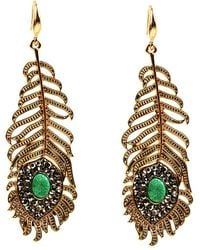 Eye Candy LA - The Luxe Collection 18k Plated Drusy Feather Earrings - Lyst
