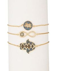Eye Candy LA - Cz Infinity Hamsa Adjustable Bracelet Set - Lyst