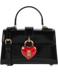 Moschino - Heart Lock Leather Shoulder Bag - Lyst