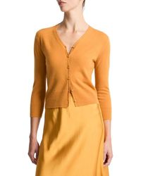 Vince - Elbow Sleeve V-Neck Cashmere & Wool-Blend Cardigan - Lyst