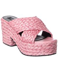 Sergio Rossi - Seville 50 Straw Platform Sandal - Lyst