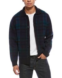 Vince - Plaid Button-Down Wool & Cashmere-Blend Cardigan - Lyst